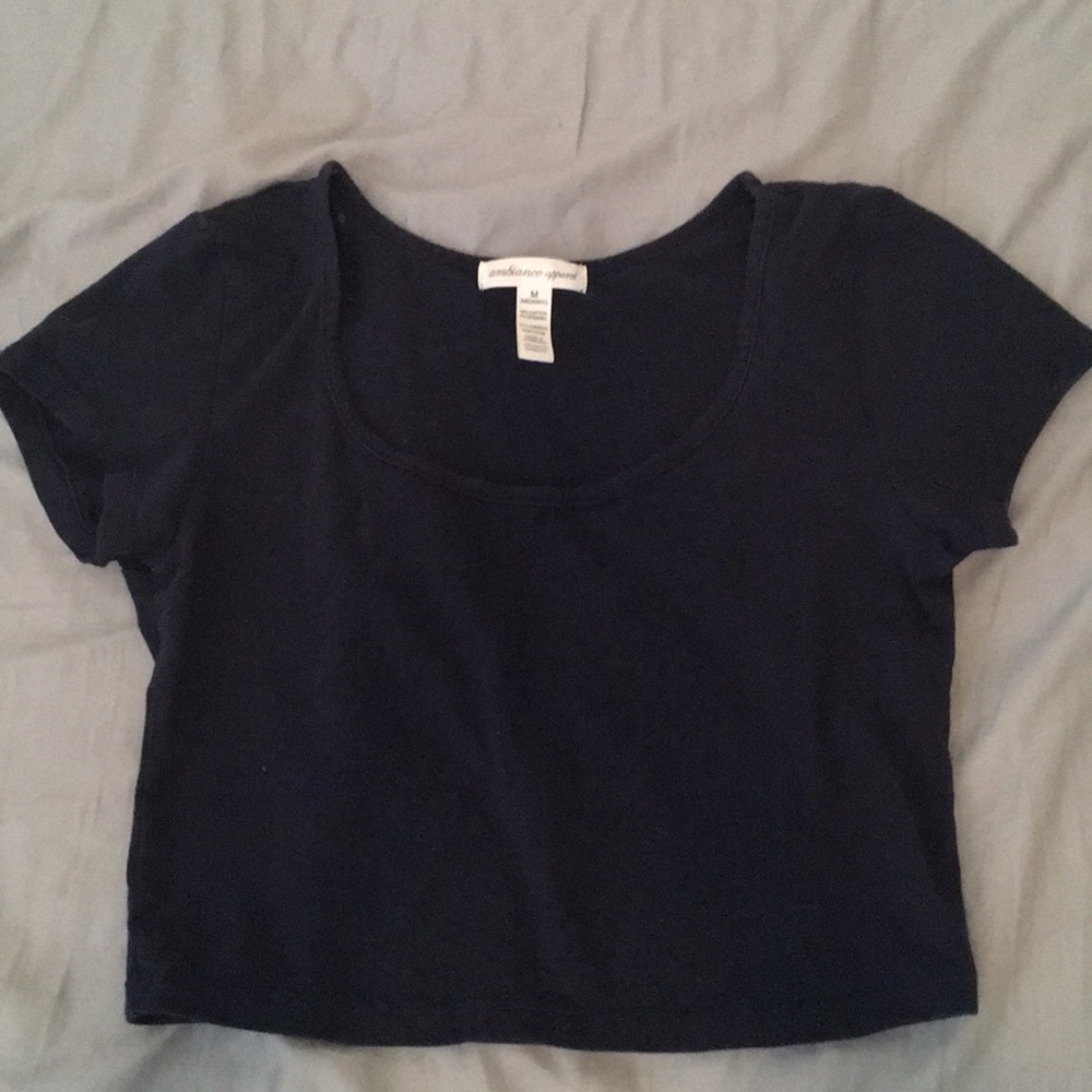 Navy Blue ambiance apparel Crop top